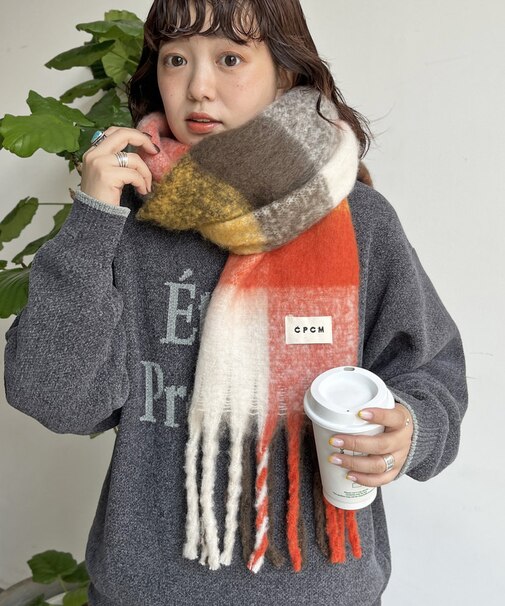 バルキーブロックチェックマフラー