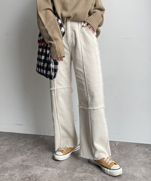パッチワークコーデュロイパンツ