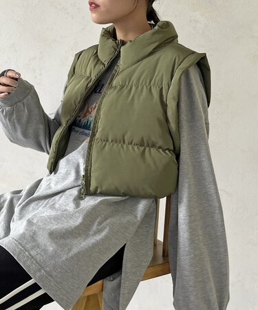 中綿ショート丈ベスト