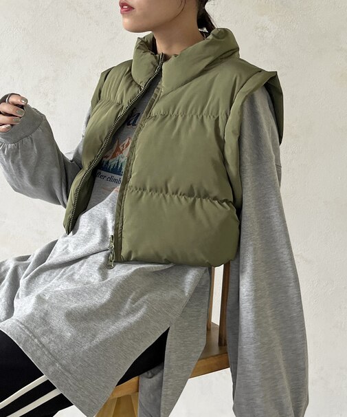 中綿ショート丈ベスト