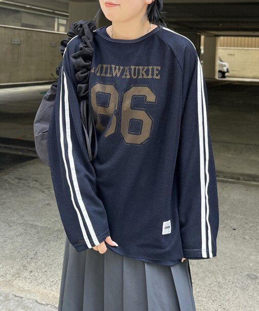 メッシュ×フットボールアンサンブルT