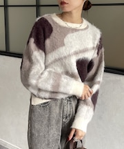 ニュアンス柄シャギーニット