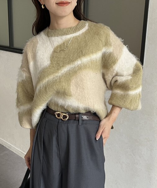 ニュアンス柄シャギーニット