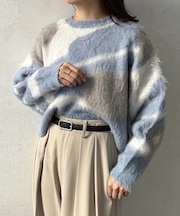 ニュアンス柄シャギーニット