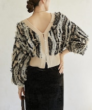 【前後2WAY】フリンジショートカーディガン