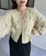 【前後2WAY】フリンジショートカーディガン