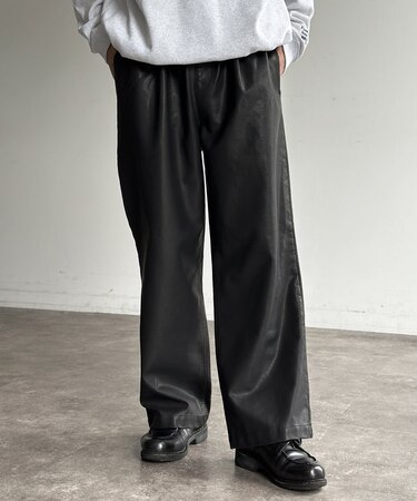 ヴィンテージライクPUスケーターパンツ