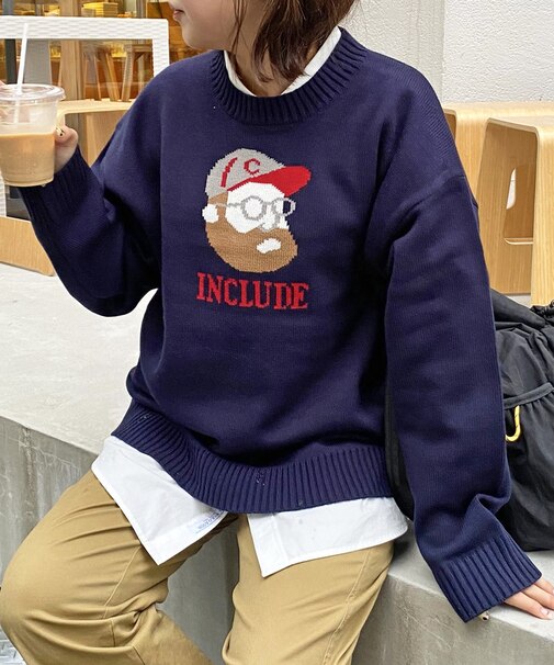ヒゲおじさんニットプルオーバー