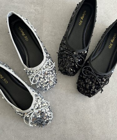 スパンコールバレエシューズ