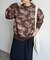 ぼかし花柄シャギーニット