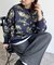 ぼかし花柄シャギーニット