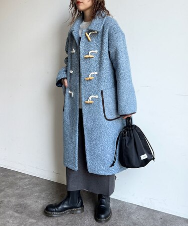 トグルデザイン襟付きコート