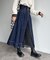 ベルト付きシフォンプリーツ切替スカート