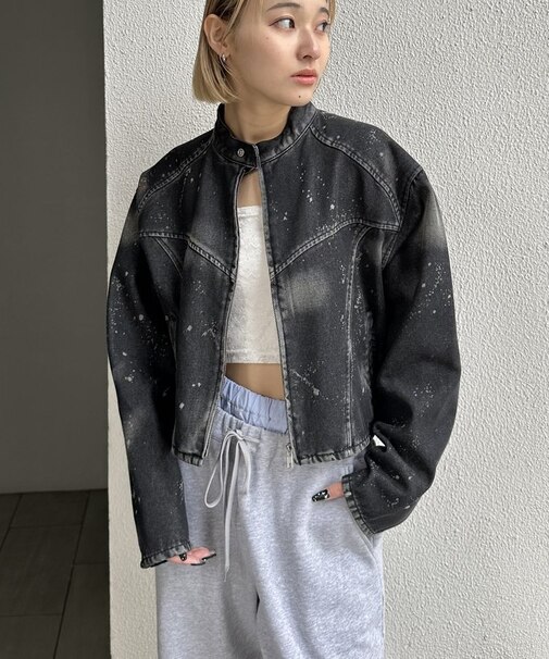 【WHO'S WHO gallery】スプレーブリーチデニムブルゾン
