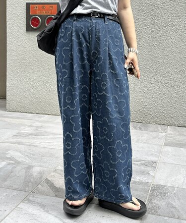 【リバイバル】フラワージャガードデニムパンツ