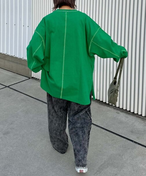 【CIAOPANIC TYPY】オーバーサイズ配色ステッチサイ