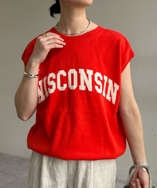 【SHENERY】リネン混2WAYウォッシャブルロゴニット