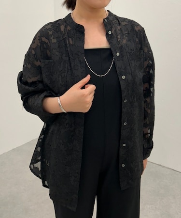 【SHENERY】スタンドカラージャカードブラウス