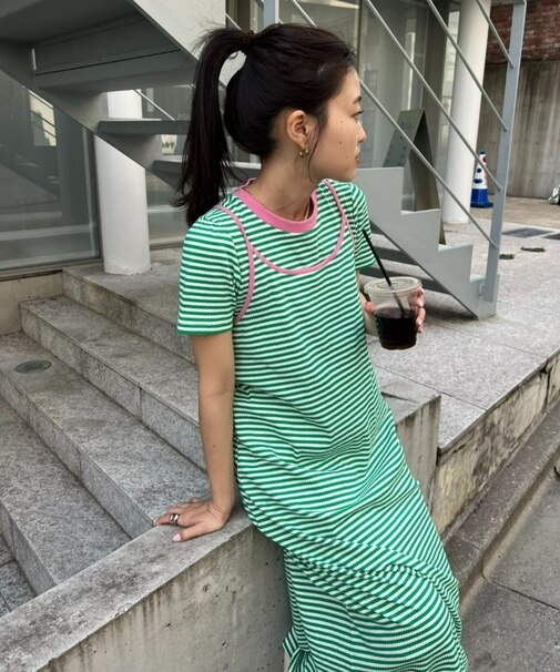 【CIAOPANIC TYPY】Tee付きボーダーキャミワンピ