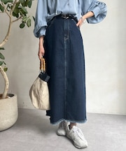 【着痩せ効果抜群！】デニムロングスカート