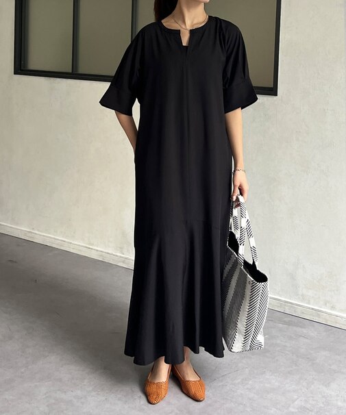 袖バルーンワンピース