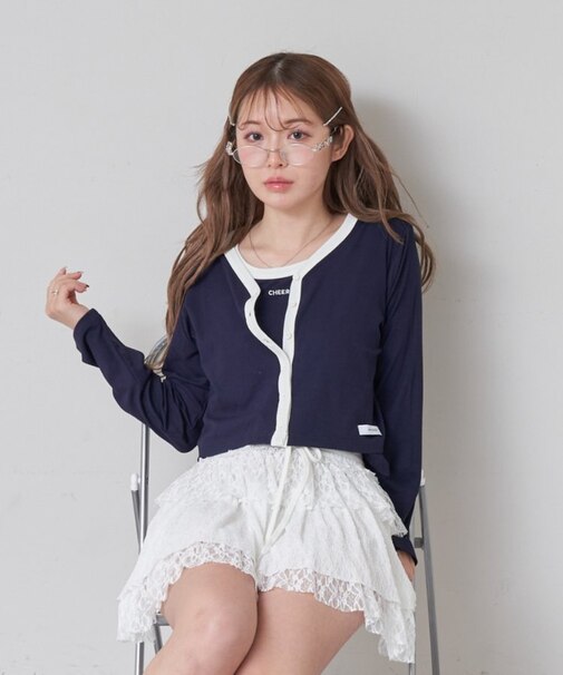 【RAY CASSIN】ロゴタンクセットカーディガン