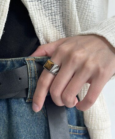 ステンレスストーンリング