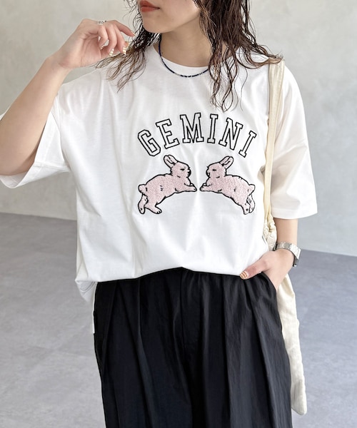うさぎサガラ刺繍ビッグT｜パルグループアウトレットのアウトレット