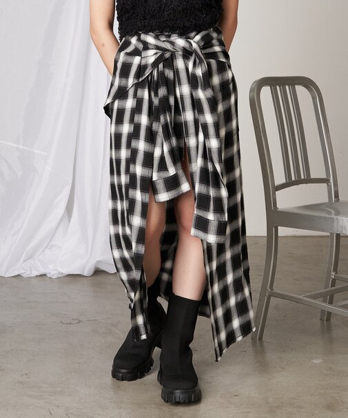 【RAY CASSIN】ネルチェックリメイク風スカート