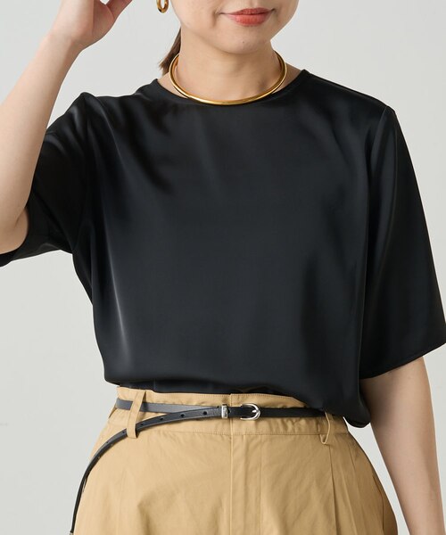 Loungedress】サテンTブラウス｜パルグループアウトレットの