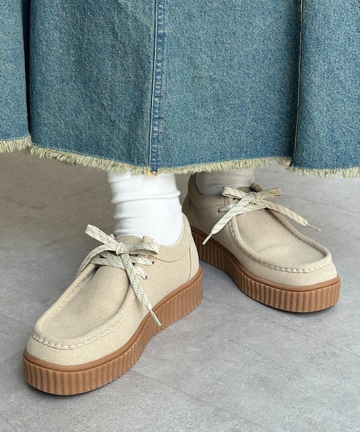 【U.S. POLO ASSN. 】厚底モカシンシューズ