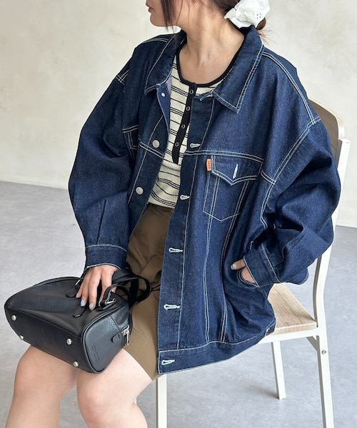 marbleSUD オーバーサイズ　デニムジャケット notch.｜オーバーサイズデニムジャケット | Rakuten Fashion