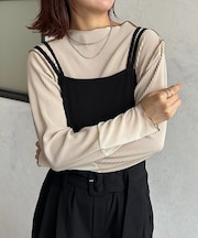袖先配色プリーツメロープルオーバー