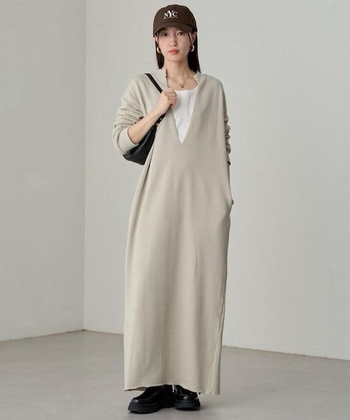 Loungedress】裏毛スキッパーワンピース｜パルグループアウトレットの