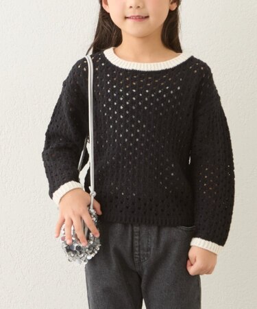 【CIAOPANIC TYPY】【KIDS】ハンドライク編み配色ニット