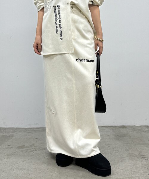 新品タグ付き■LOUNGEDRESS ラウンジドレス 刺繍ウールタイトスカート Loungedress】刺繍ウールタイトスカート｜パルグループ