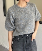 モヘアタッチMIXハーフスリーブニット