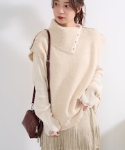 【Kastane】アシメハイネックニットベスト