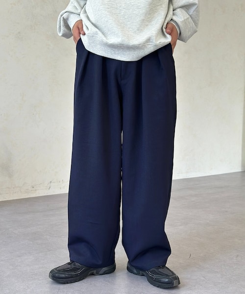Attachment テックウール レギュラーフィット パンツネイビー 3 Attachment テックウール レギュラーフィット パンツネイビー 3