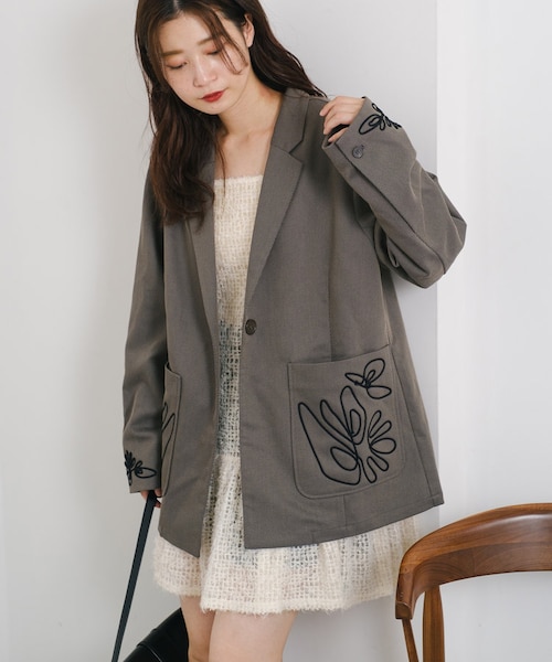 Kastane】フレンチツイル刺繍ジャケット｜パルグループ
