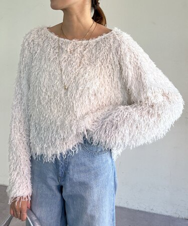 【SHENERY】フェザーニットファジートップス