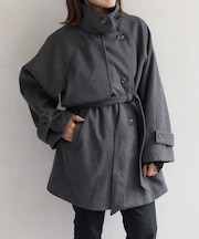 パイピングスタンドカラーミドルコート