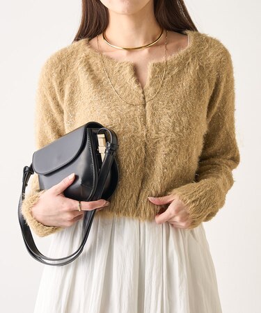 【SHENERY】ラメシャギーショートニットカーディガン