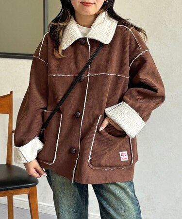 リバーシブルボアブルゾン