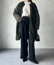 ボア×キルティングコート