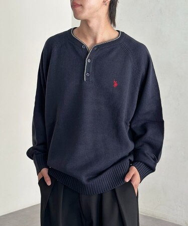 【U.S. POLO ASSN.】ヘンリーネックニット