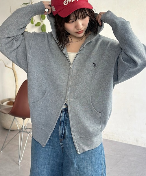 【U.S. POLO ASSN.】スウェットライクニットジップパーカー