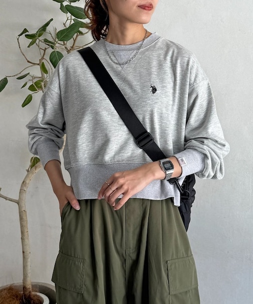 【U.S. POLO ASSN.】クロップド裏毛プルオーバー