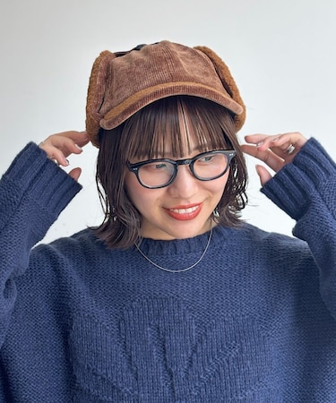 コーデュロイフライトキャップ