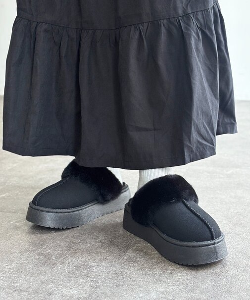 厚底ムートンシューズ